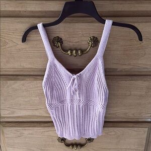 Crave Fame Lavender Knit Women's Tank Top